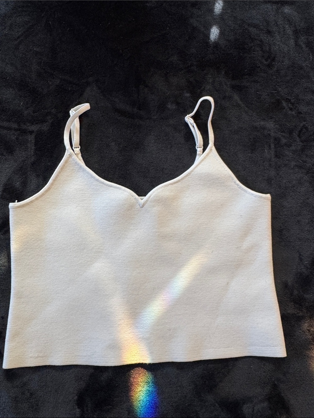 Express Cream Cropped Camisole with Adjustable Straps